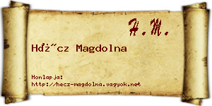 Hécz Magdolna névjegykártya